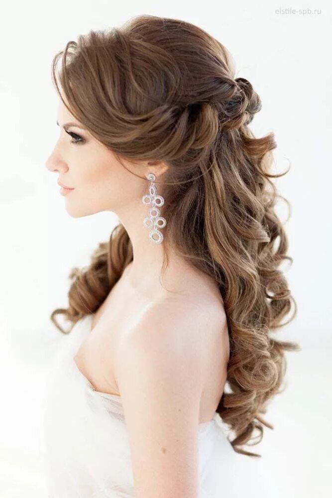 Полусобранная прическа на длинные 20 Awesome Half Up Half Down Wedding Hairstyle Ideas Прически, Свадебные прическ