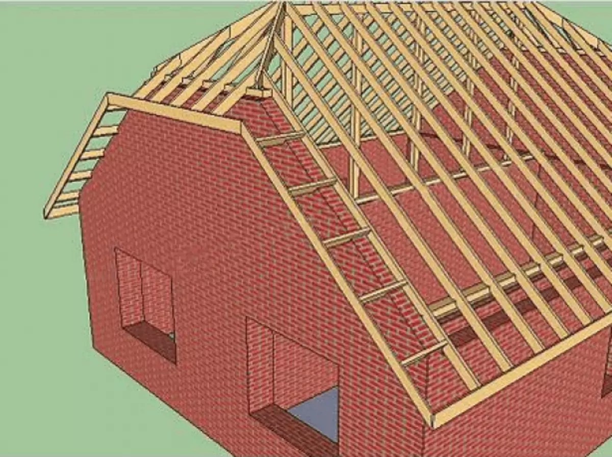 Полувальмовая двускатная крыша фото Полувальмовая крыша стропильная система - Полувальмовая крыша с двухскатной стро