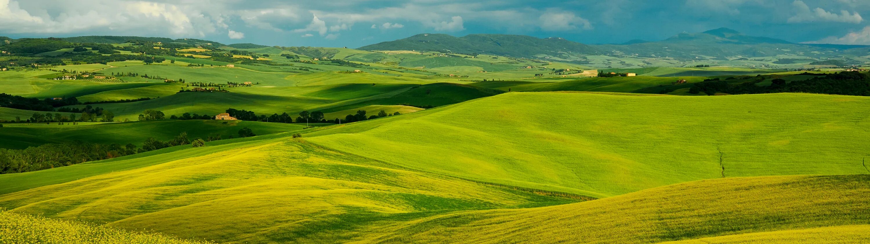 Поля италии фото Download wallpaper The sky, Clouds, Italy, Field, Landscape, Tuscany hills; Natu