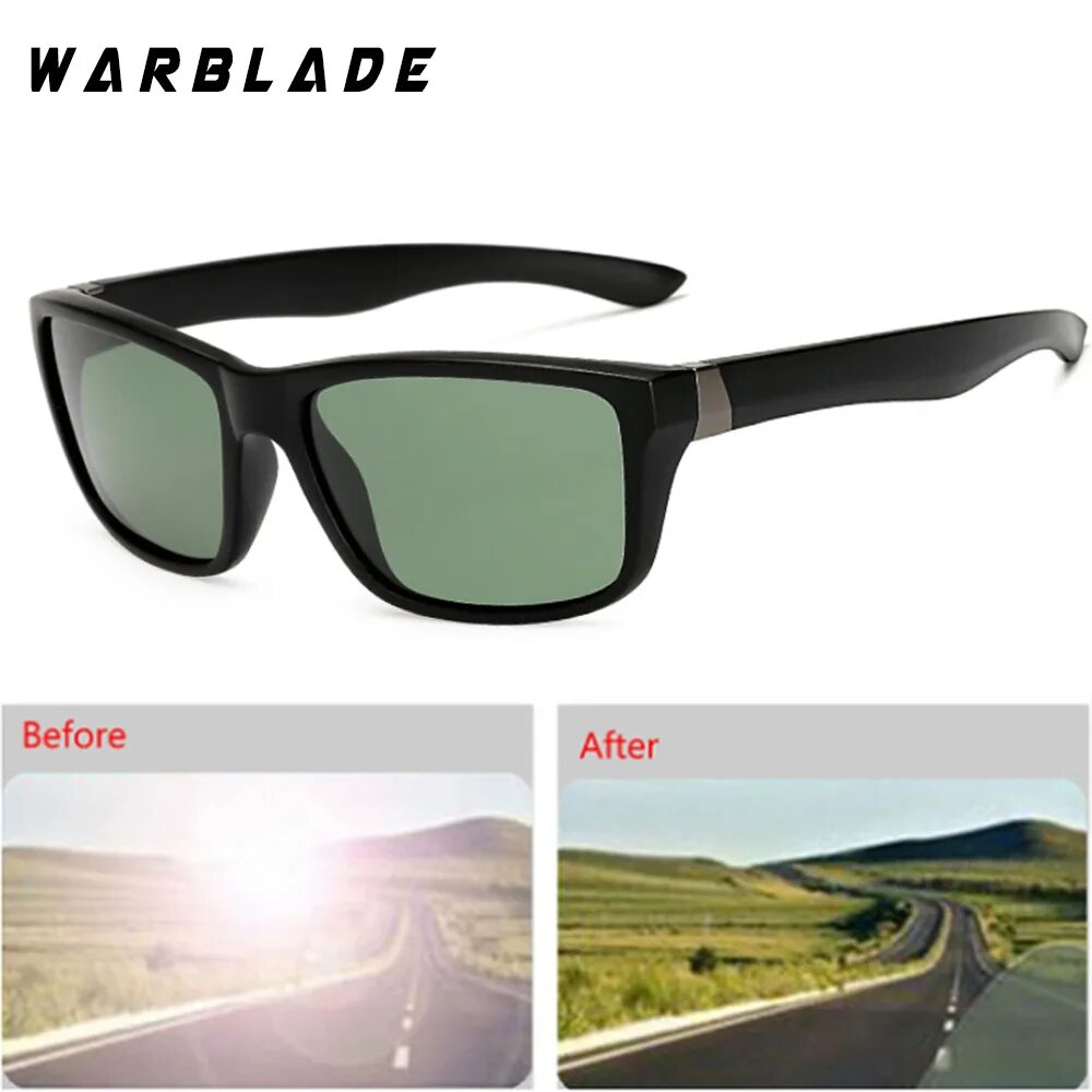 Поляризационные очки фото Men Polarized Glasses Car Driver Night Vision Goggles Anti glare Sunglasses Pola