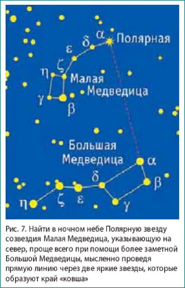 Полярная звезда на небе как найти фото Как найти малую медведицу от большой