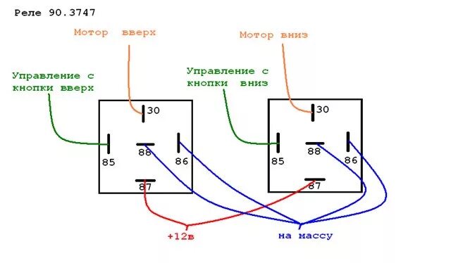 Полярность подключения реле Доп реле стеклоподьемников, фото салона - Honda Civic Coupe (5G), 1,5 л, 1995 го