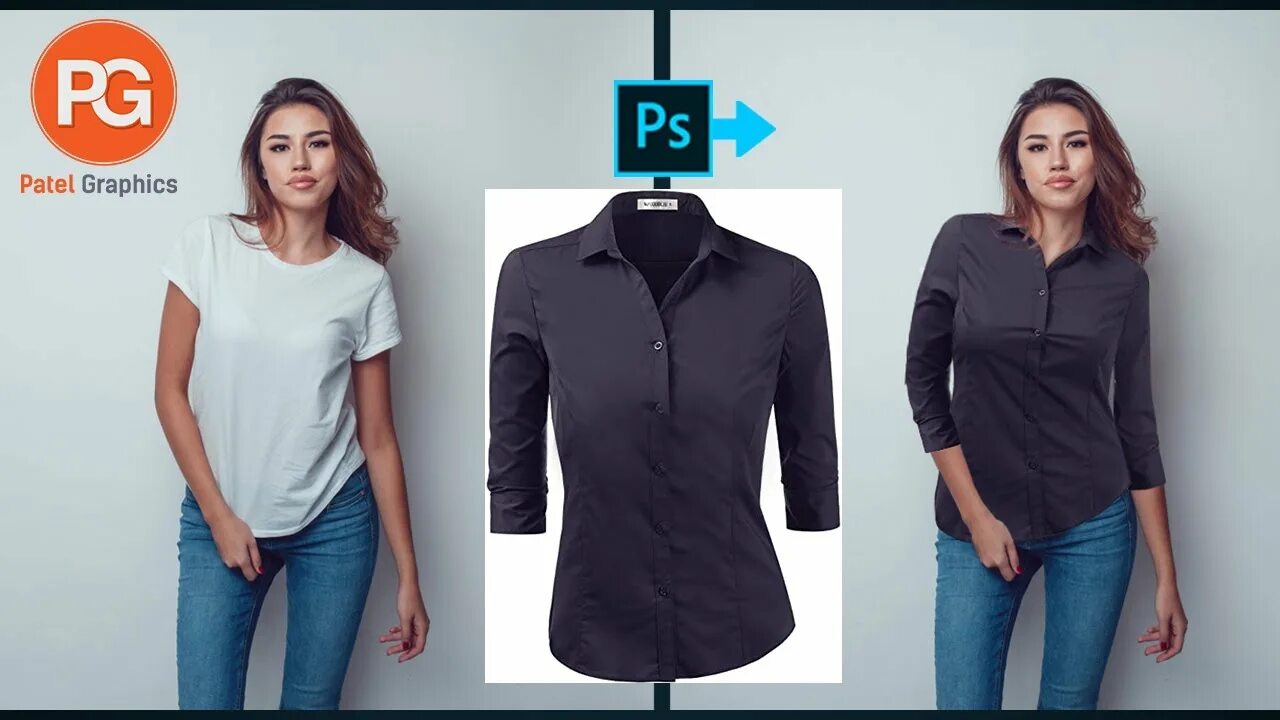 Поменять одежду на фото How to change clothes in photoshop Change clothes - YouTube