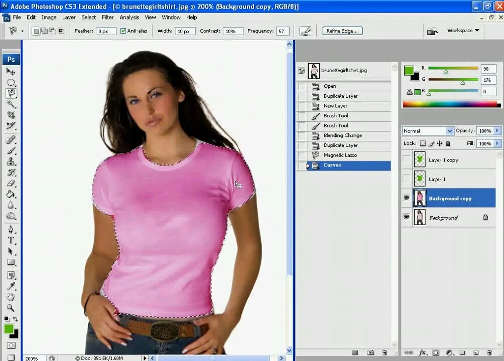 Поменять одежду на фото бесплатно PhotoShop Tutorial: HOW-TO: Change Shirt Colour / Select Colouring - YouTube