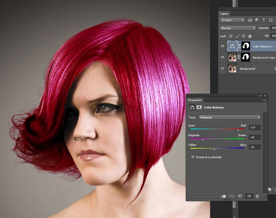 Поменять цвет волос на фото бесплатно 3 Steps to Easily and Realistically Change Hair Color in Photoshop Change hair c