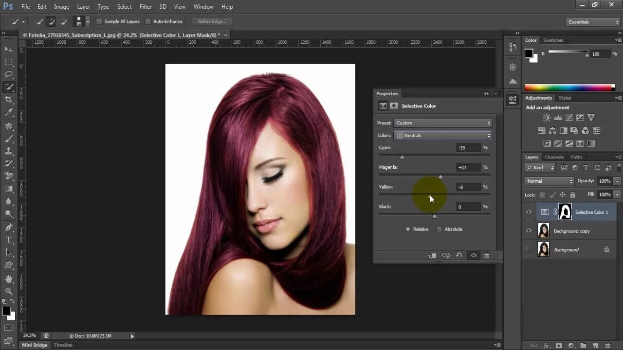 Поменять цвет волос на фото бесплатно photoshop cs6 : change hair color - YouTube