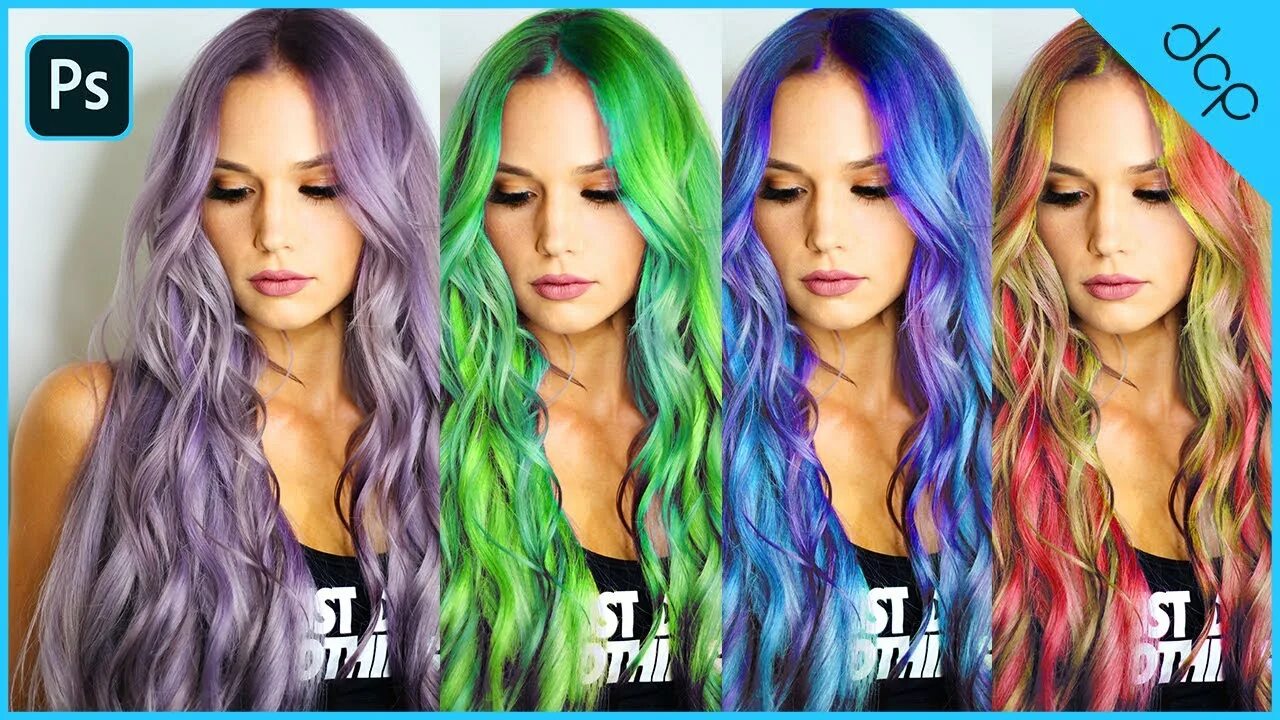 Поменять цвет волос на фото бесплатно How to change hair color in Photoshop 2021 - Easy Photoshop Tutorial - YouTube