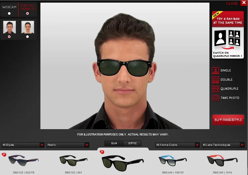 Померить очки онлайн по фото Покупаем солнцезащитные очки: все о Ray Ban, Persol и Oakley Бандеролька