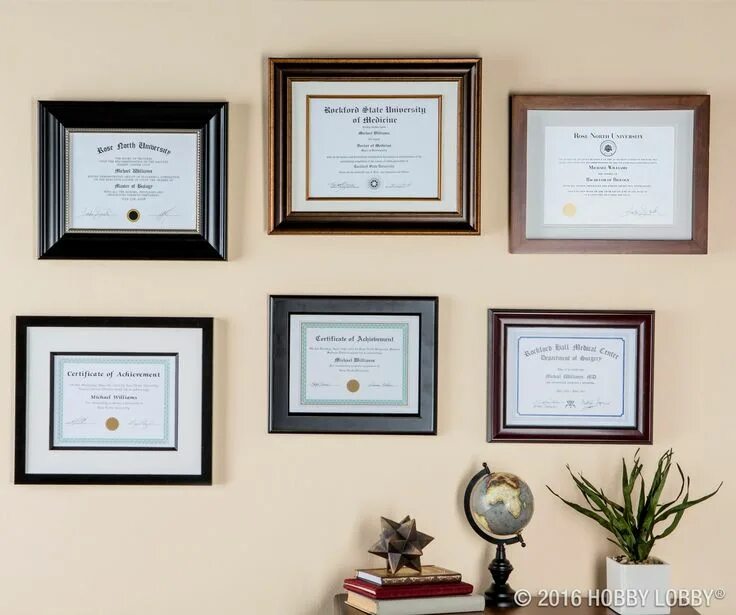 Помещение фото в рамочку 7 diploma frames Search Results Hobby Lobby Diploma display, Diploma display wall,