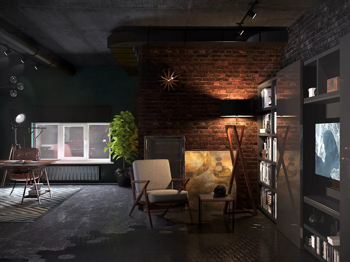 Помещение в стиле лофт Loft Office (2) Images :: Behance