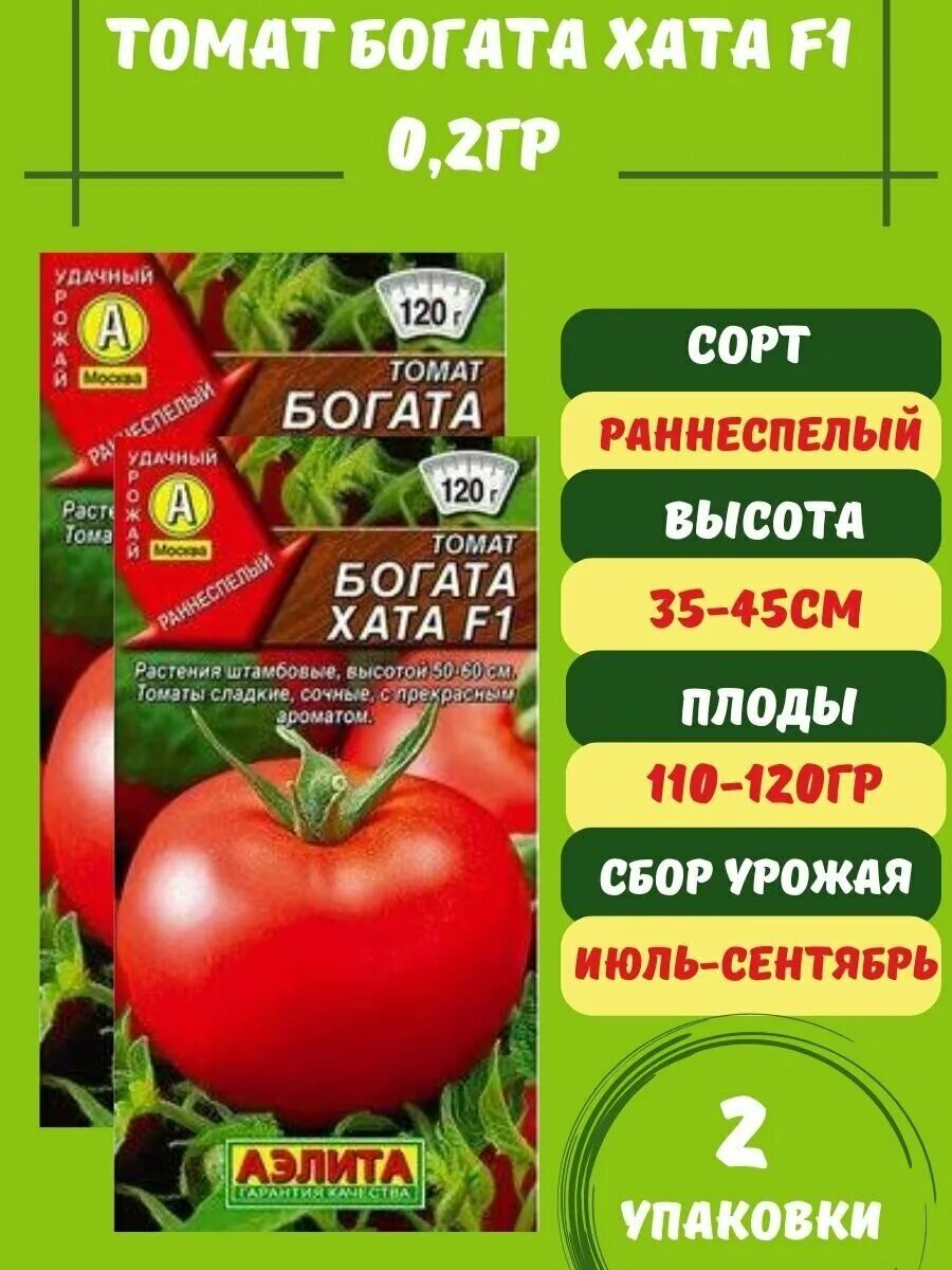 Помидор богата хата фото Томат "Аэлита" Богата хата F1 0,2г - купить по низкой цене на Яндекс Маркете