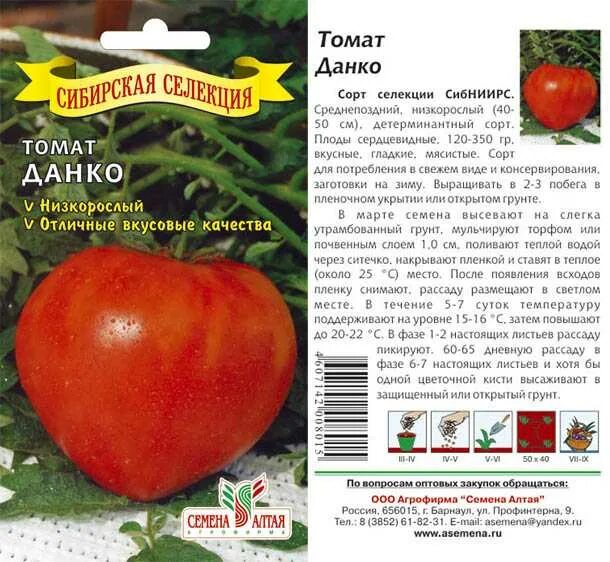 Помидор данко описание сорта фото Томат земляк: характеристика и описание детерминантного сорта с фото