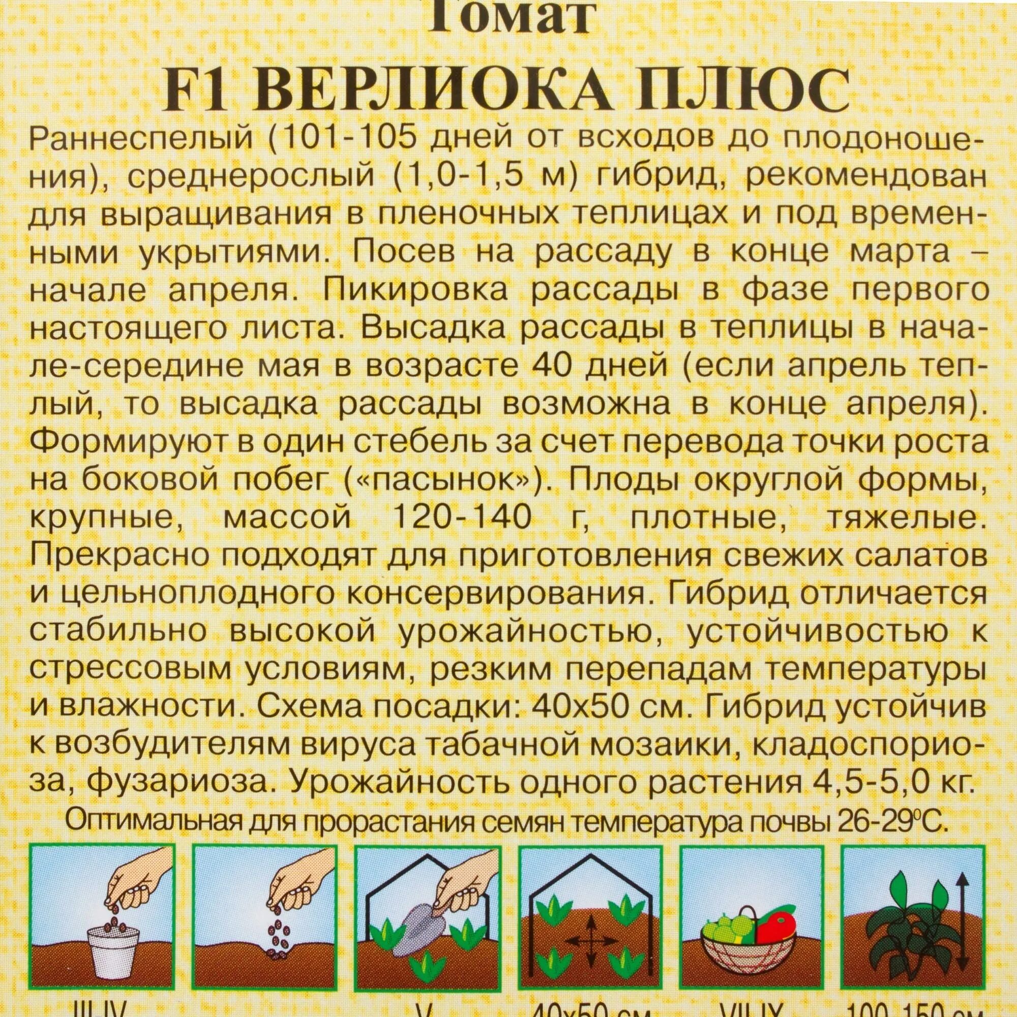 Помидор верлиока описание фото Семена Томат "Верлиока плюс" F1, 12 шт. - купить в Алматы по цене 270 тенге - ин