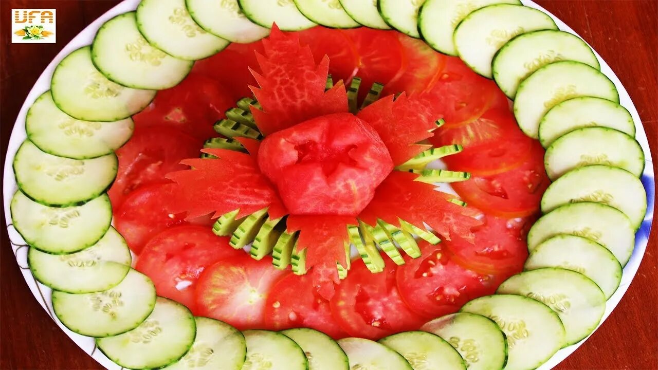 Помидоры нарезка красиво фото Beautiful Art in Tomato & Cucumber Slicing, Carving Garnish Best Vegetable Carvi