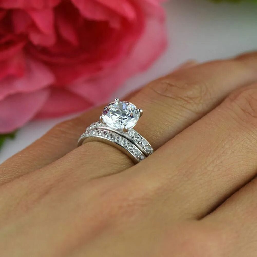 Помолвка кольца фото и цены 2.25 ctw Channel Accented Solitaire Wedding Set Classic engagement rings, Band e