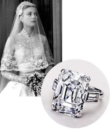 Помолвочное кольцо грейс келли фото Grace Kelly's emerald cut diamond engagement ring Emerald engagement ring cut, C