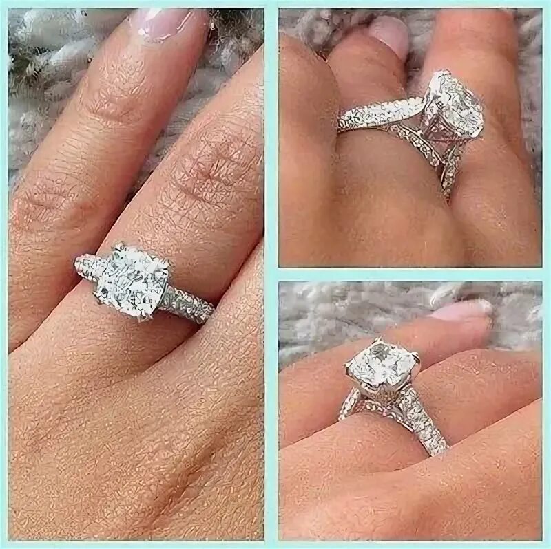 Помолвочное кольцо с бриллиантом фото 1.90 Ct. Hand Crafted Cushion Cut Micro Pave Natural Diamond Engagement Ring GIA