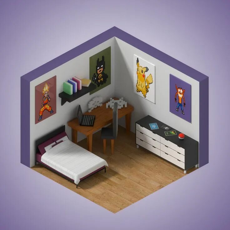 Помощь с дизайном комнаты Isometric Game room, Chettouh Adib Nidhal Small game rooms, House design, Game r