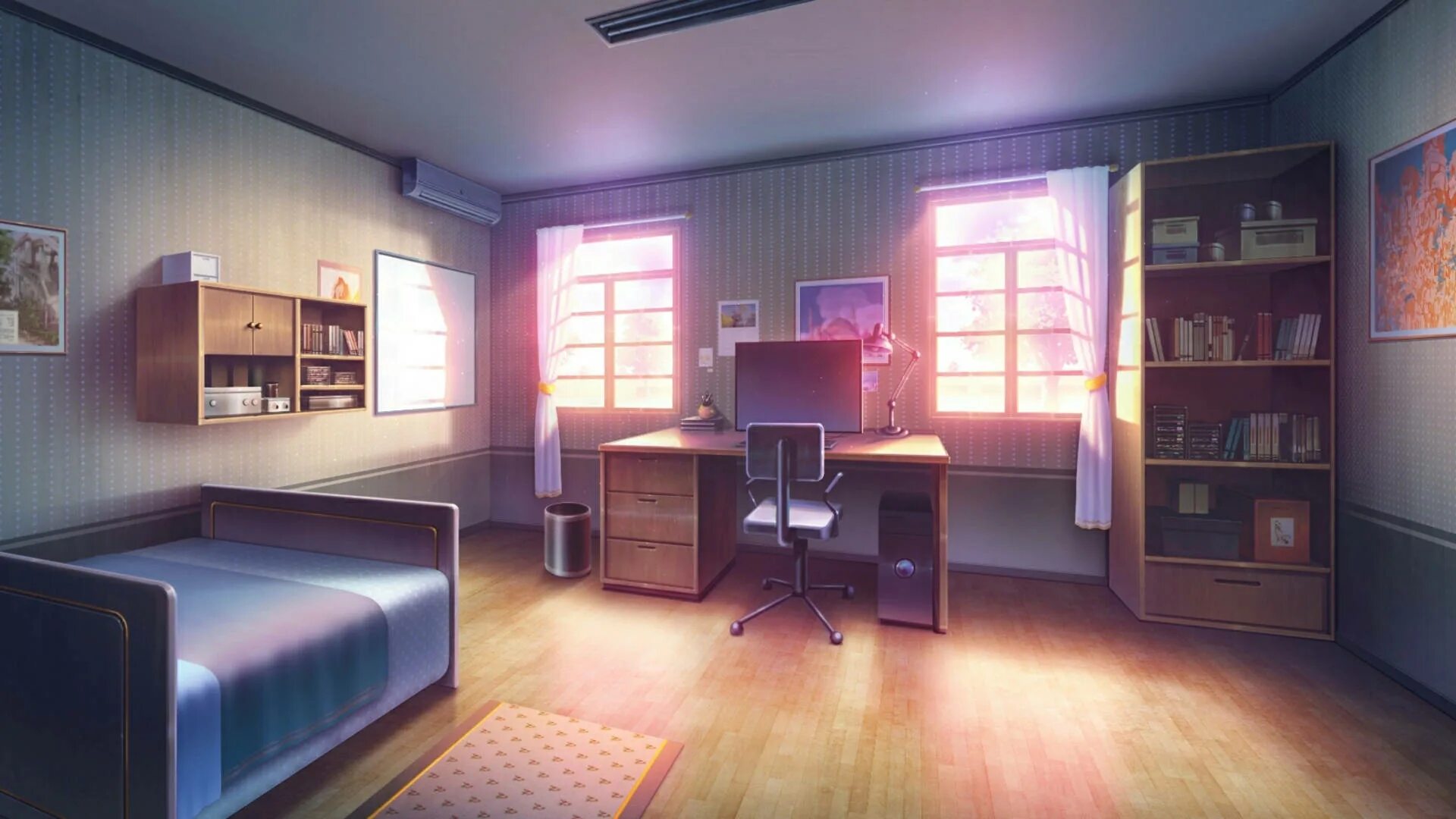 Помощь с дизайном комнаты Descargar fondos de Suelode Madera Y Muebles De Anime En El Dormitorio Wallpaper