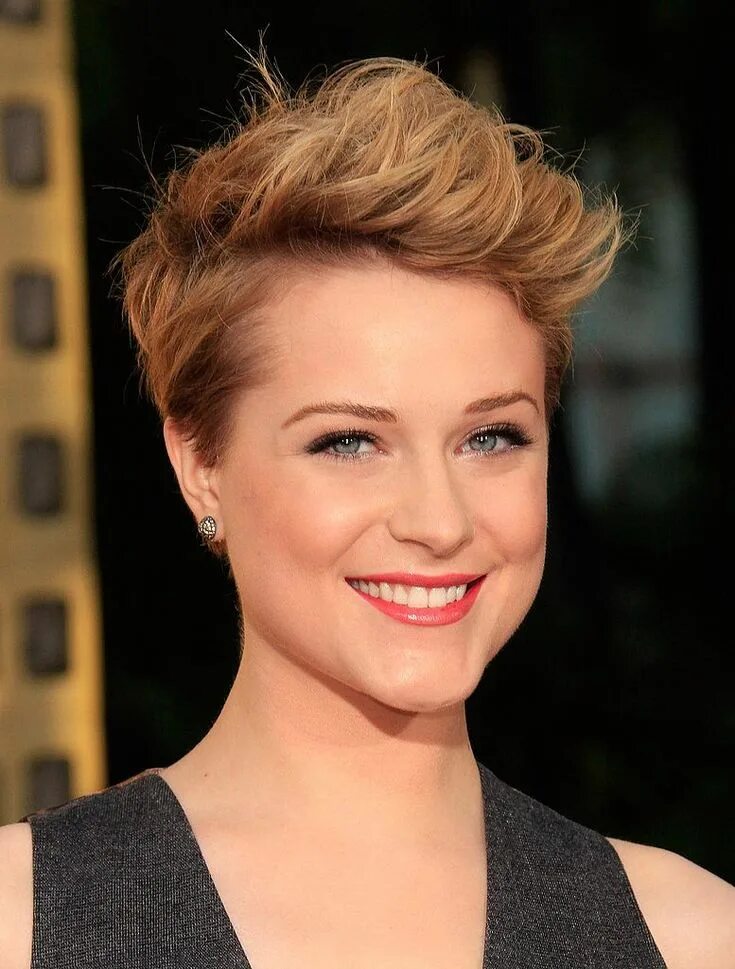 Помпадур прическа женская Evan Rachel Wood: Pretty Pompadour Short hair styles easy, Celebrity short hair,