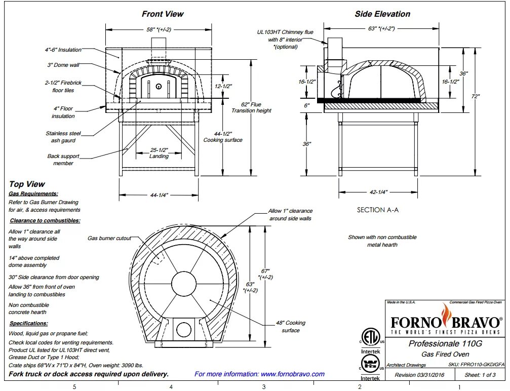 Помпейская печь своими руками чертежи Professionale110 FA Commercial Pizza Oven - Wood and Gas