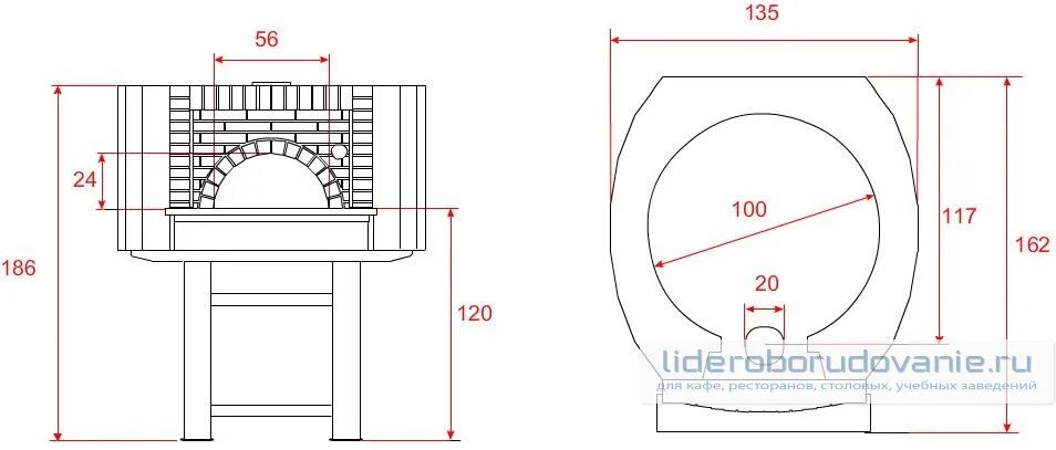 Помпейская печь своими руками чертежи Печь для пиццы на дровах AS TERM D100C - Лидер Оборудование