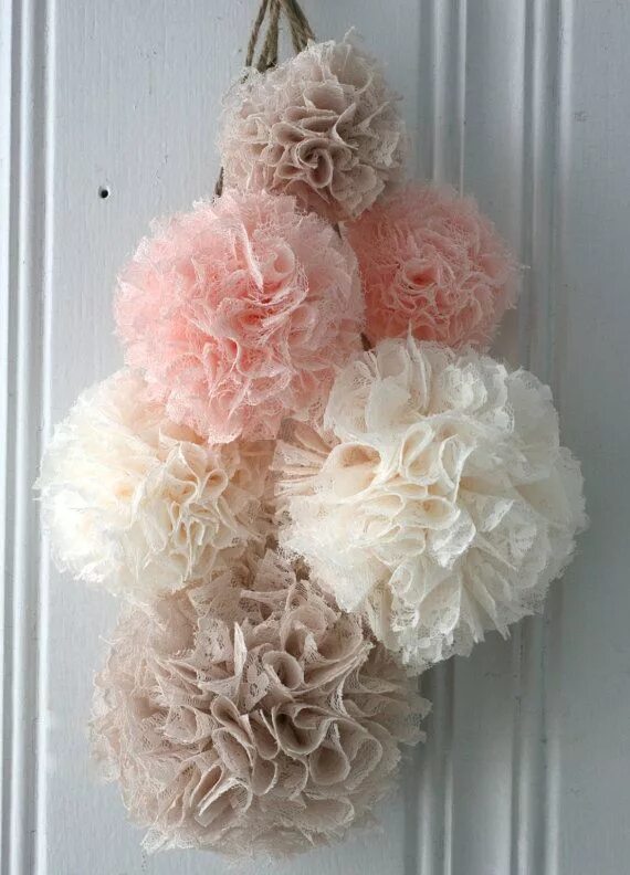 Помпоны из фатина для декора своими руками Baby Shower, Blush Lace, Baptism Decorations, Nursery Decor, Baby Girl Nursery, 