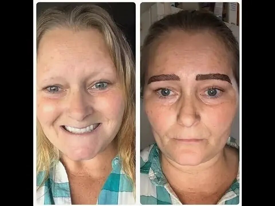 Помыть голову после татуажа Woman has to change hair to hide 'monster brows' after microblading goes wrong -