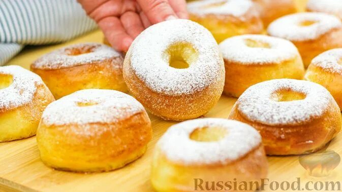 Пончики рецепт приготовления фото Рецепт: Пышные пончики в духовке на RussianFood.com