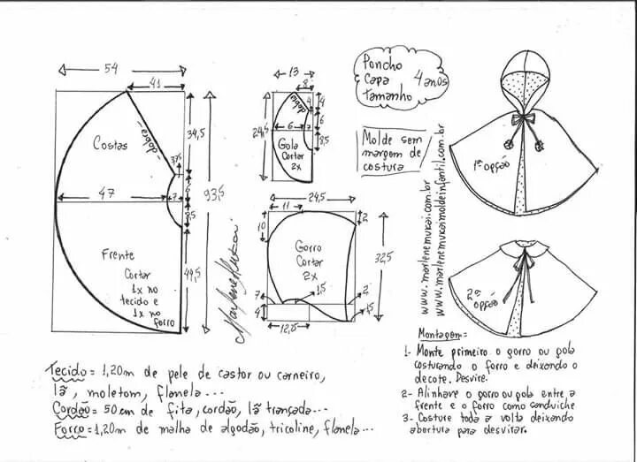 Пончо детский выкройка Pin en lanas chaquetas