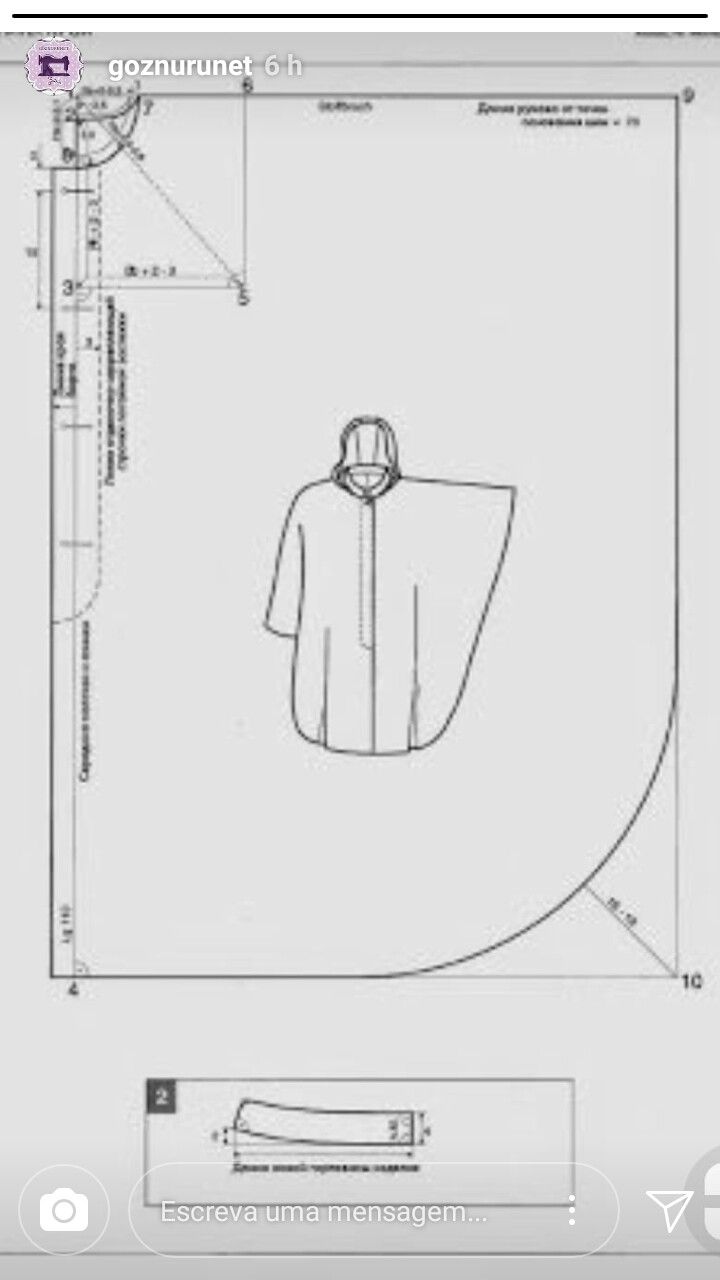 Пончо мужское с капюшоном выкройка Пин на доске modelagem e costura Платье швейные шаблоны, Выкройки, Швейные учебн