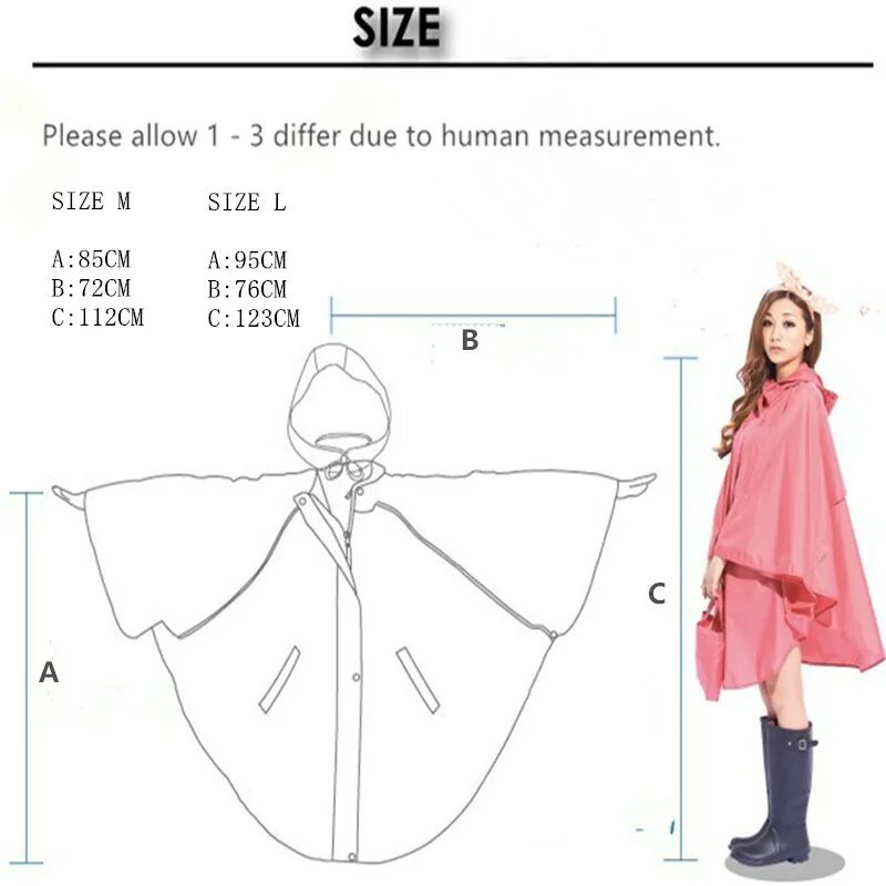 Пончо мужское с капюшоном выкройка raincoat Women's Waterproof Packable Rain Jacket Batwing sleeved Poncho Raincoat