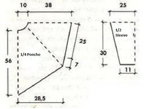 Пончо с рукавом реглан выкройка Crochet Poncho with Sleeves - FREE CROCHET PATTERN - Craftorator