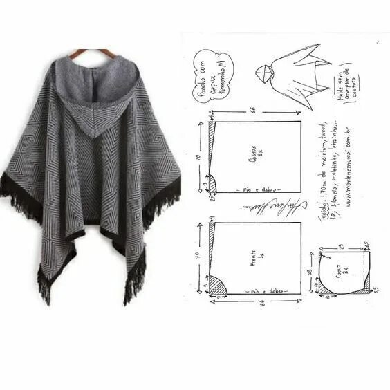 Пончо своими руками без выкройки BURDA - 100 SUPER ИДЕЙ и ТЫ. - Photos OK.RU Poncho pattern sewing, Sewing clothe