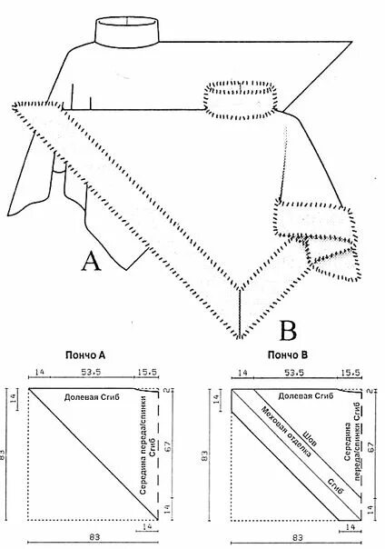 Пончо своими руками выкройки Шитье простые выкройки простые вещи Pattern, Chart, Map