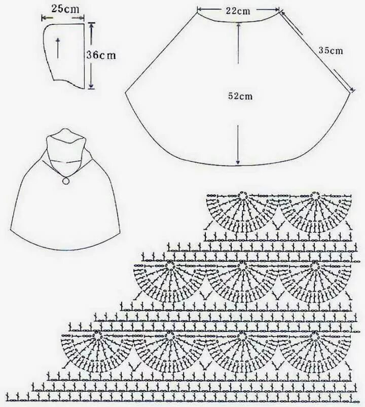 Пончо вязаное крючком схемы Пин на доске Chales Вязаная крючком одежда, Вязаный крючком воротник, Выкройки д