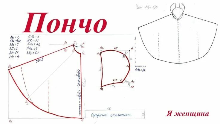 Пончо женское сшить своими руками выкройки Выкройка Пончо. Накидка для девочки - YouTube Выкройка пончо, Выкройки, Пончо