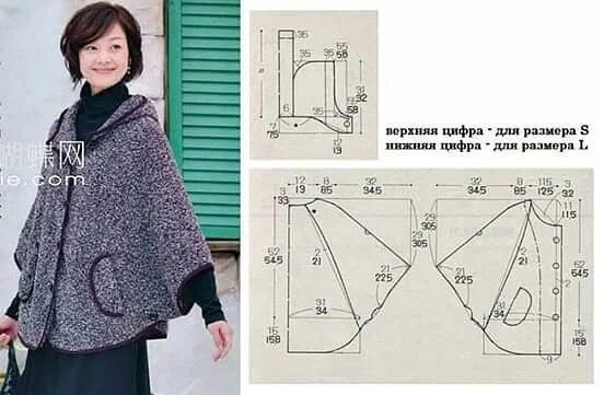 Пончо женское сшить своими руками выкройки Alıntı Узоры пальто, Выкройки, Выкройка пончо