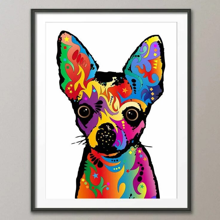 Поп арт картинки животных Chihuahua Dog Pop Art Print By artPause French bulldog art, Bulldog art print, B