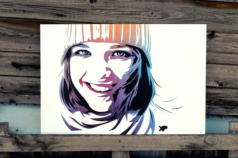 Поп арт портрет по фото Stencil portrait Street art, Art, Female sketch