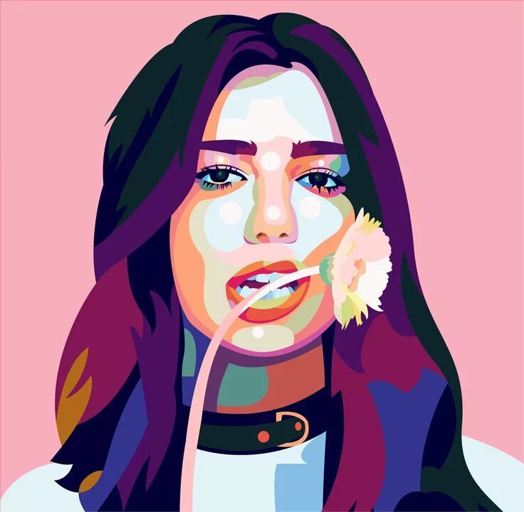 Поп арт портрет по фото #dualipa #popart #IDGAF #portrait #vector #vectorportrait #illustartor #adobeill