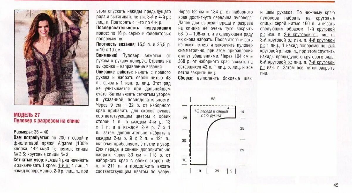 Поперечное вязание спицами пуловера для женщин схемы 10 кофточек спицами и крючком поперечного вязания, схемы прилагаются Свет cофито