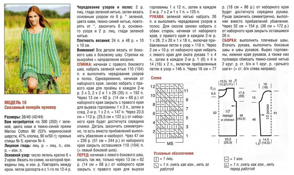 Поперечное вязание спицами схема для женщин Пуловер, связанный поперёк. Всякая всячина Постила