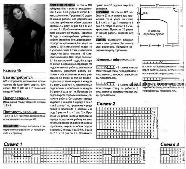 Поперечное вязание спицами схема для женщин Обьемный свитер спицами. Женский свитер вязаный с поперечной косой Шкатулка руко