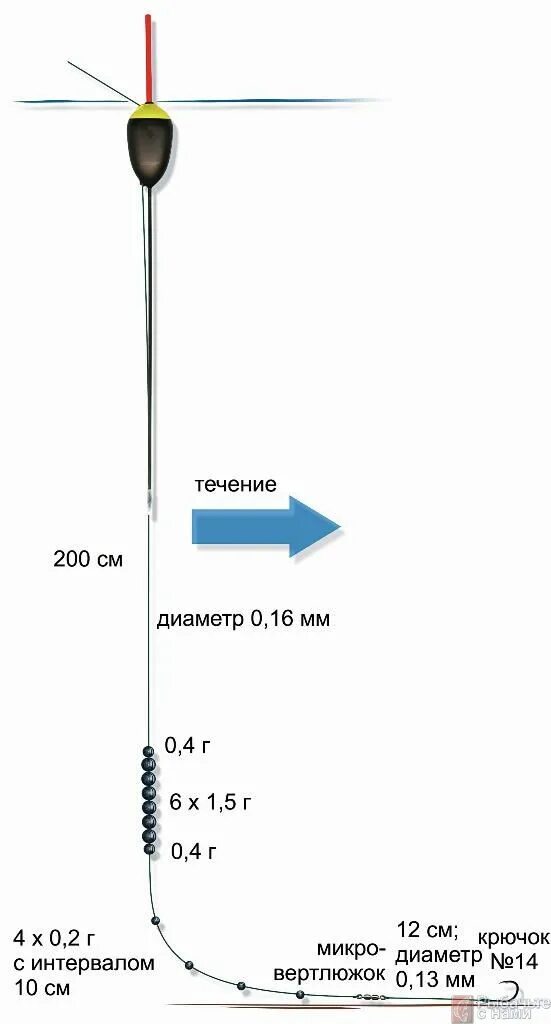 Поплавочная оснастка на течении Долгий след в маленькой реке - читайте на Сatcher.fish