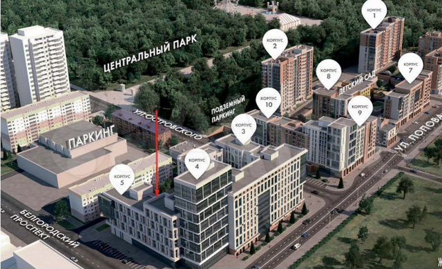 Попова 35 белгород фото Квартира-студия, 40 м², 1/10 эт. купить в Белгороде, цена 5 400 000 руб. Объявле