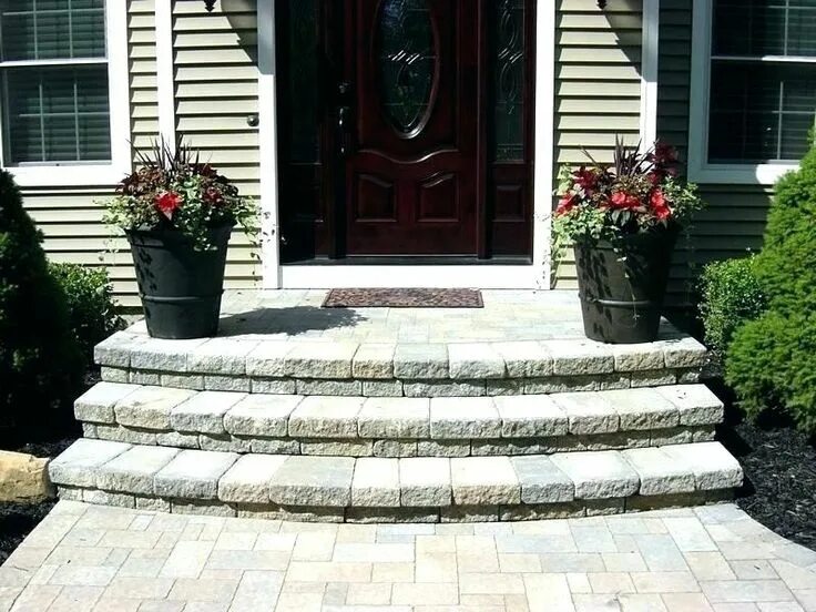 Порог частного дома фото Image result for curved garden steps Front porch steps, Porch steps, Front door 