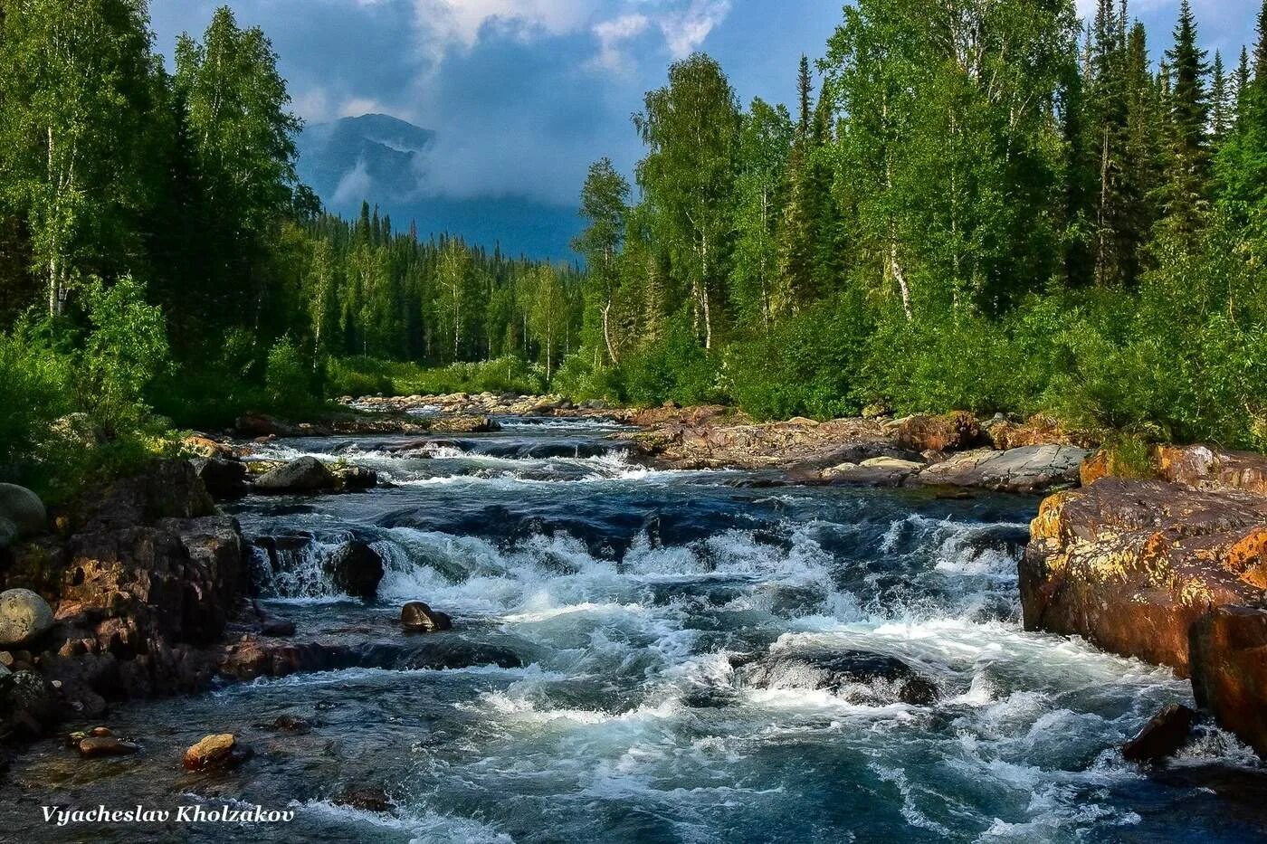 Пороги на реке фото Порог на Малом Казыре / Река Малый Казыр, Кузнецкий Алатау