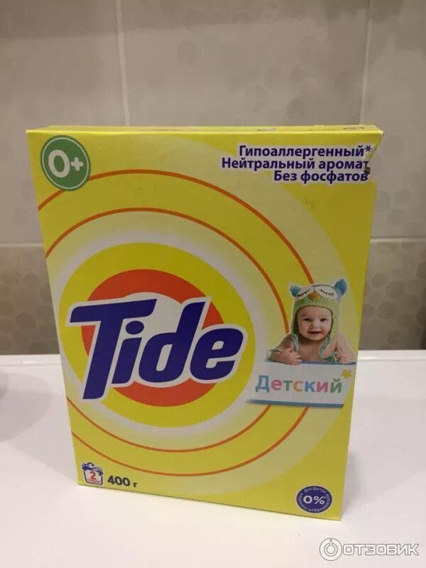 Порошок в коробке фото Отзыв о Стиральный порошок Tide "Детский 0+" Стиральный порошок для малышей.