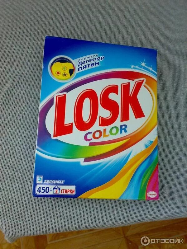 Порошок в коробке фото Отзыв о Стиральный порошок Losk Color формула детектор пятен неплохой, недорогой